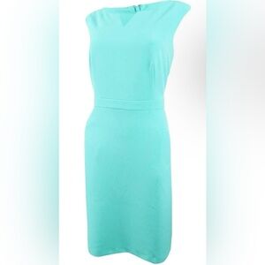 Kasper Women's Solid Stretch Crepe V Neck Dress